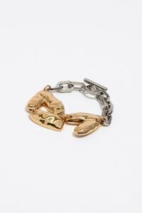 Pulsera corazones textura bicolor