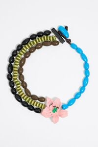 Collar flor y abalorios cerámica