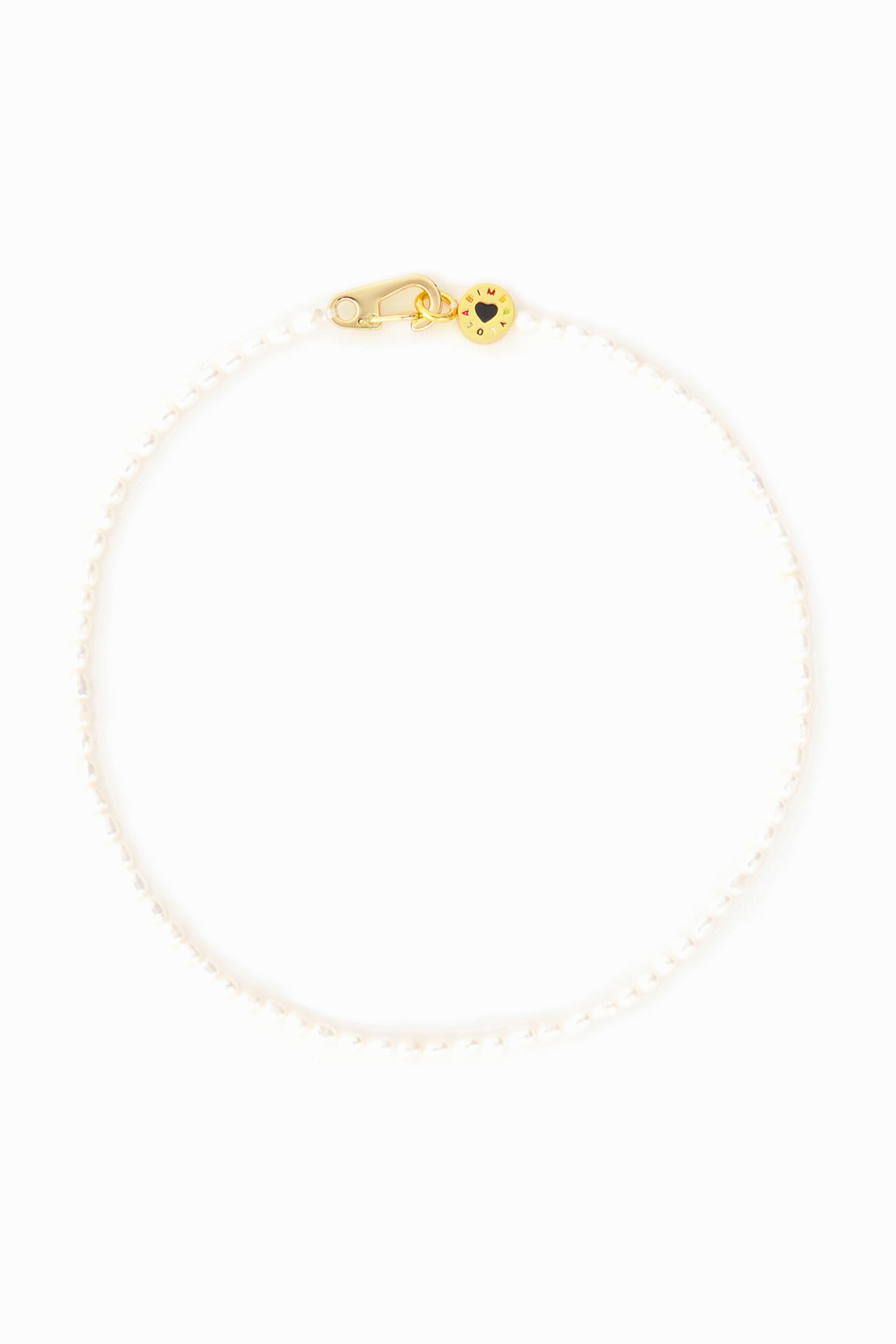 Collar corto perlas logo corazón