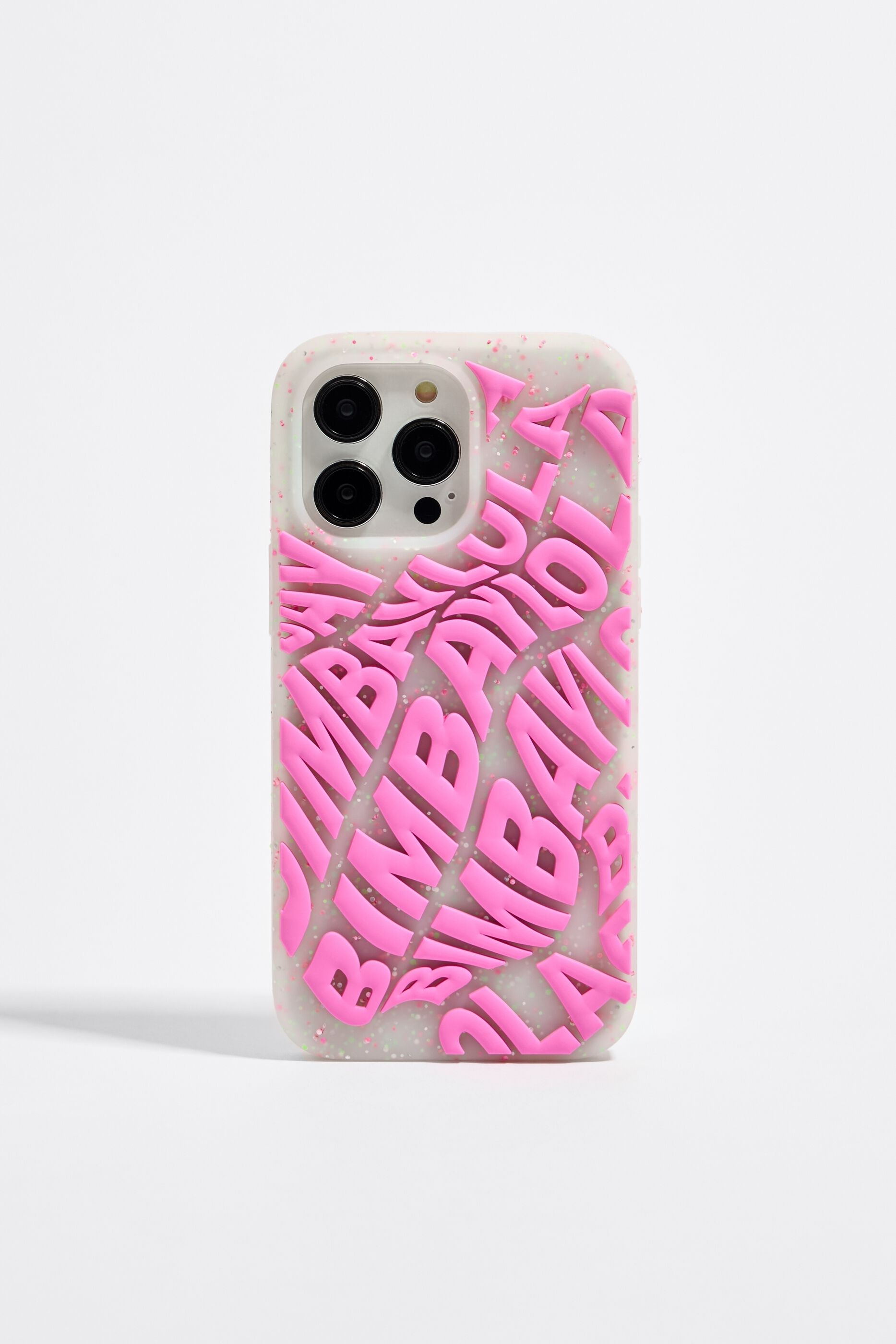 Funda iPhone 14 Pro Max silicona logo rosa