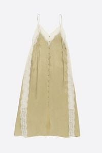 Vestido tirantes encaje caqui claro