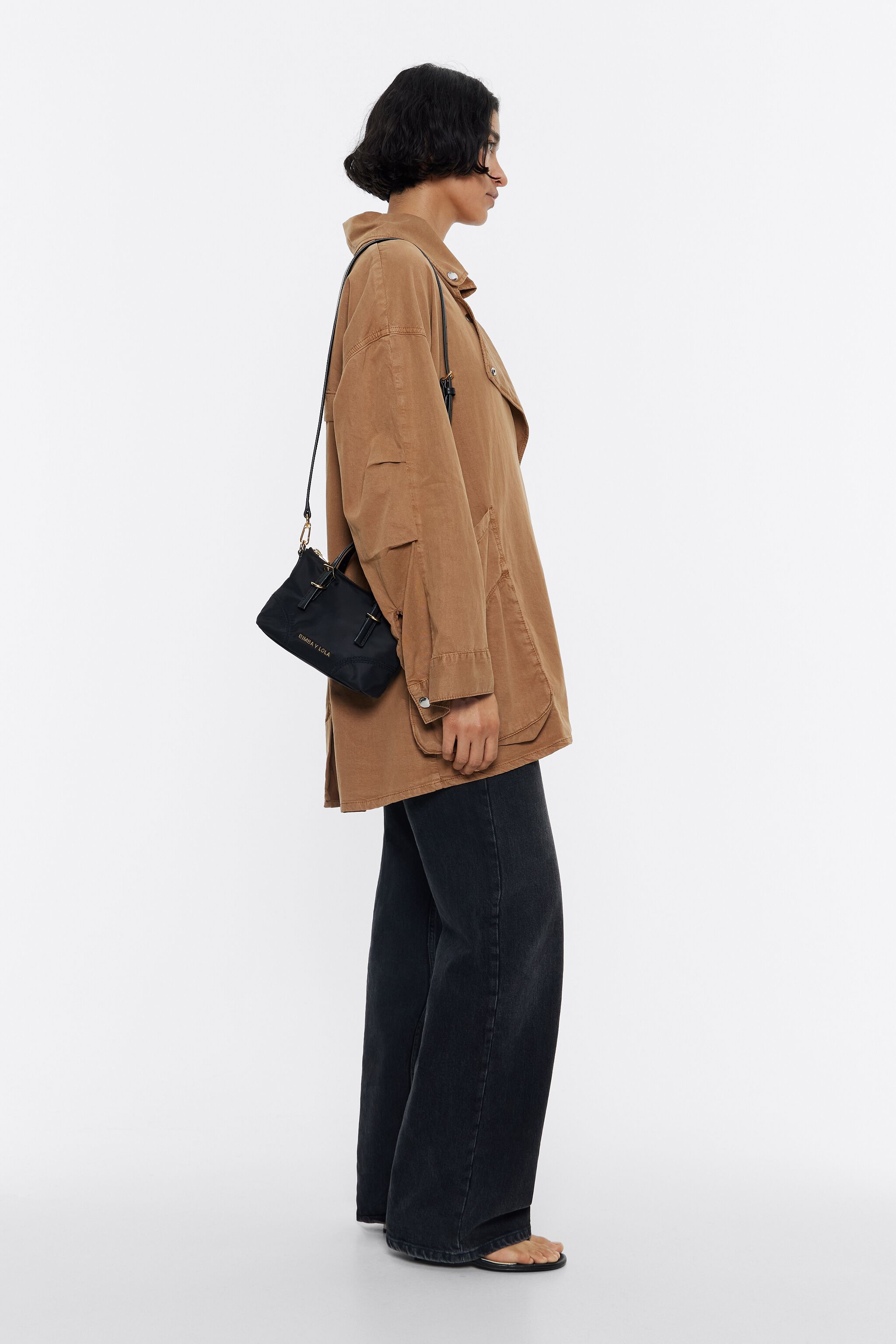 Bolso shopper mini nylon negro