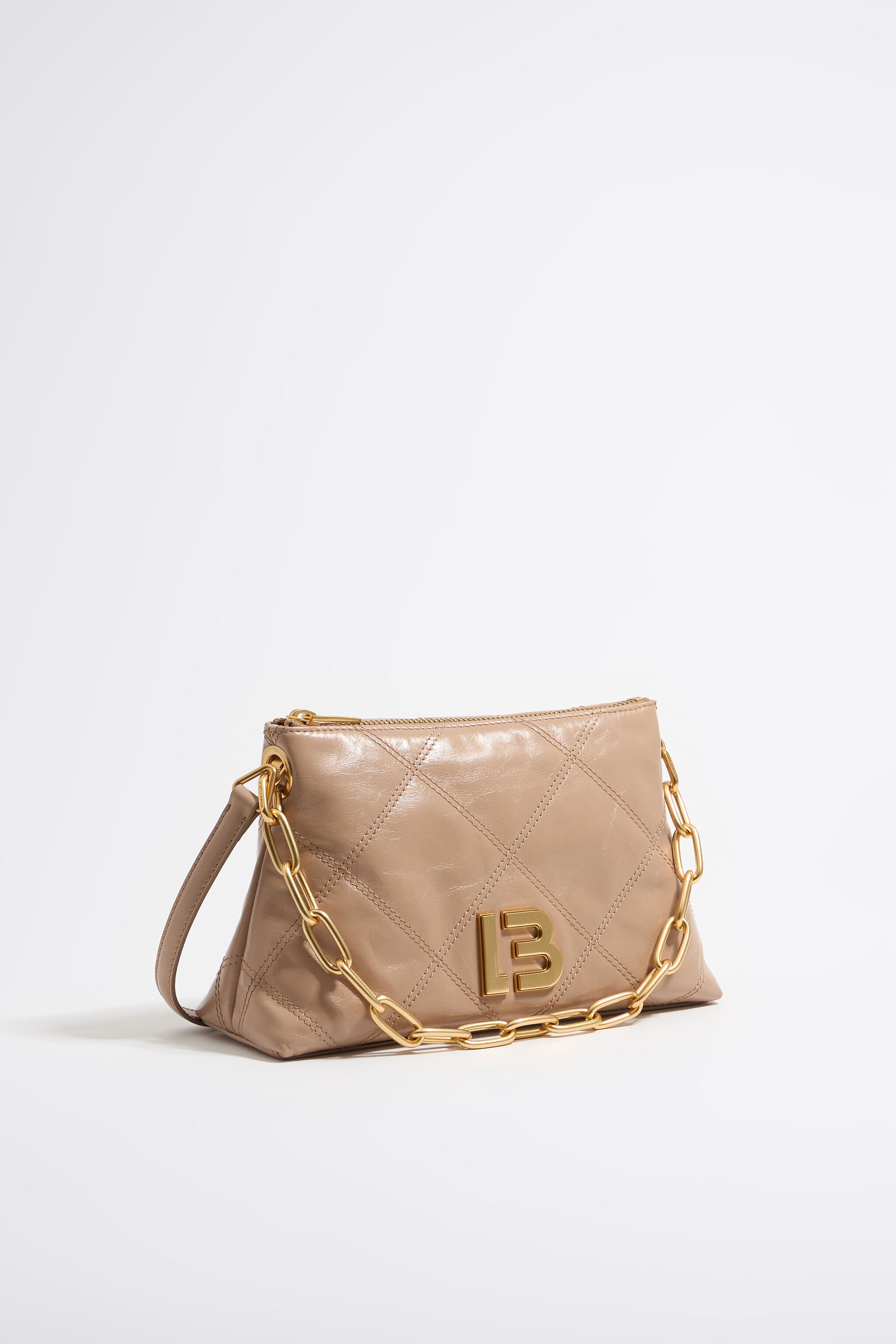 Bolso trapecio pequeno piel camel