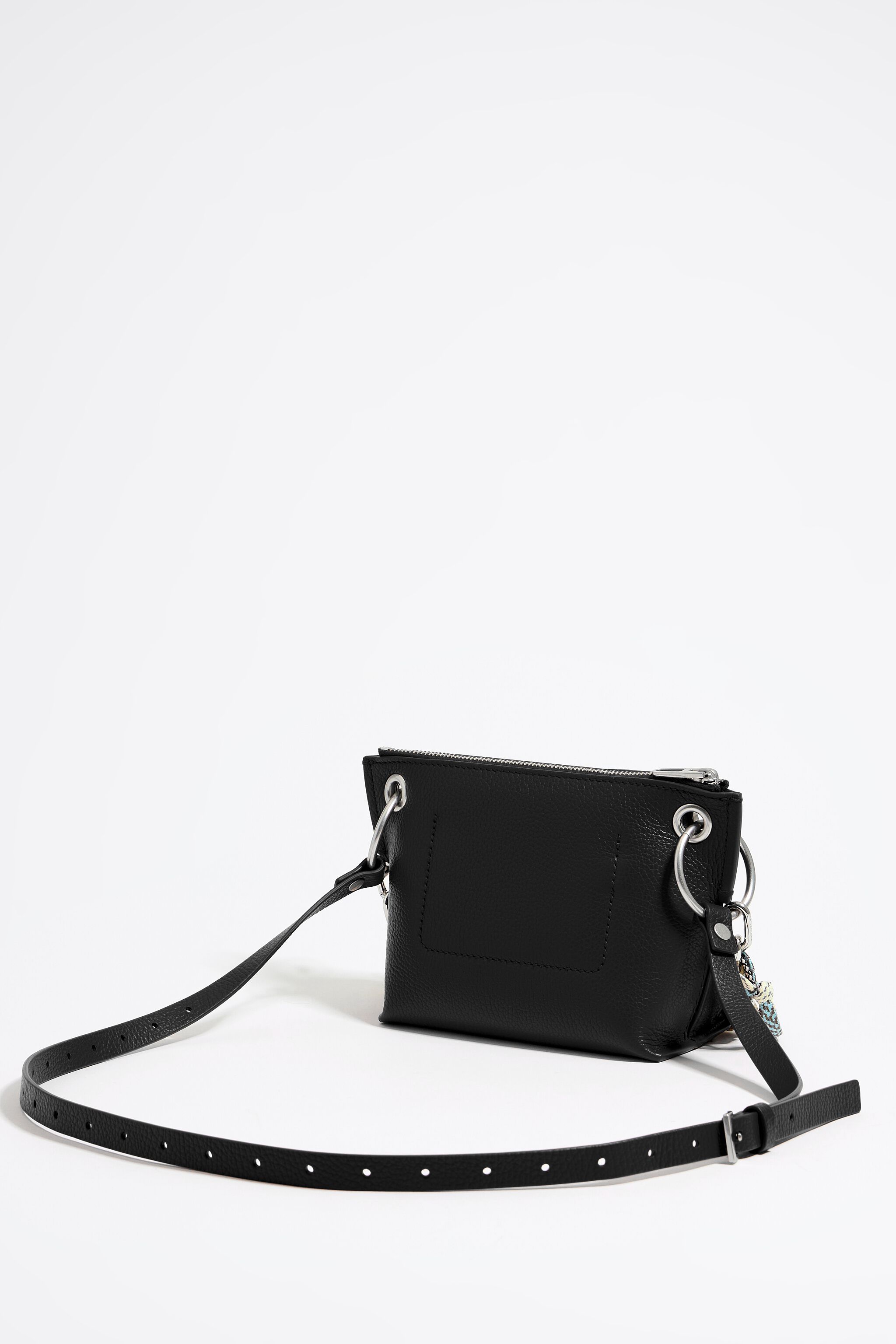 Bolso bandolera trapecio pequeno piel negro