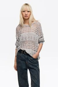 Jersey calado l&uacute;rex plata