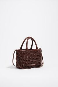 Bolso mini trenzado piel nuez