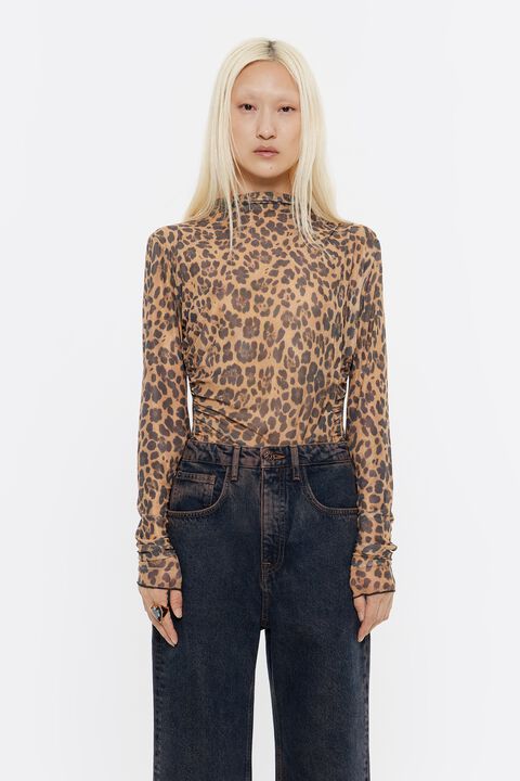 Camiseta ajustada tul Leopard natural Camiseta ajustada tul Leopard natural