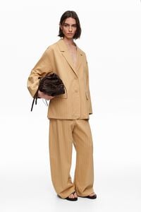 Chaqueta sastre recta rayas ocre
