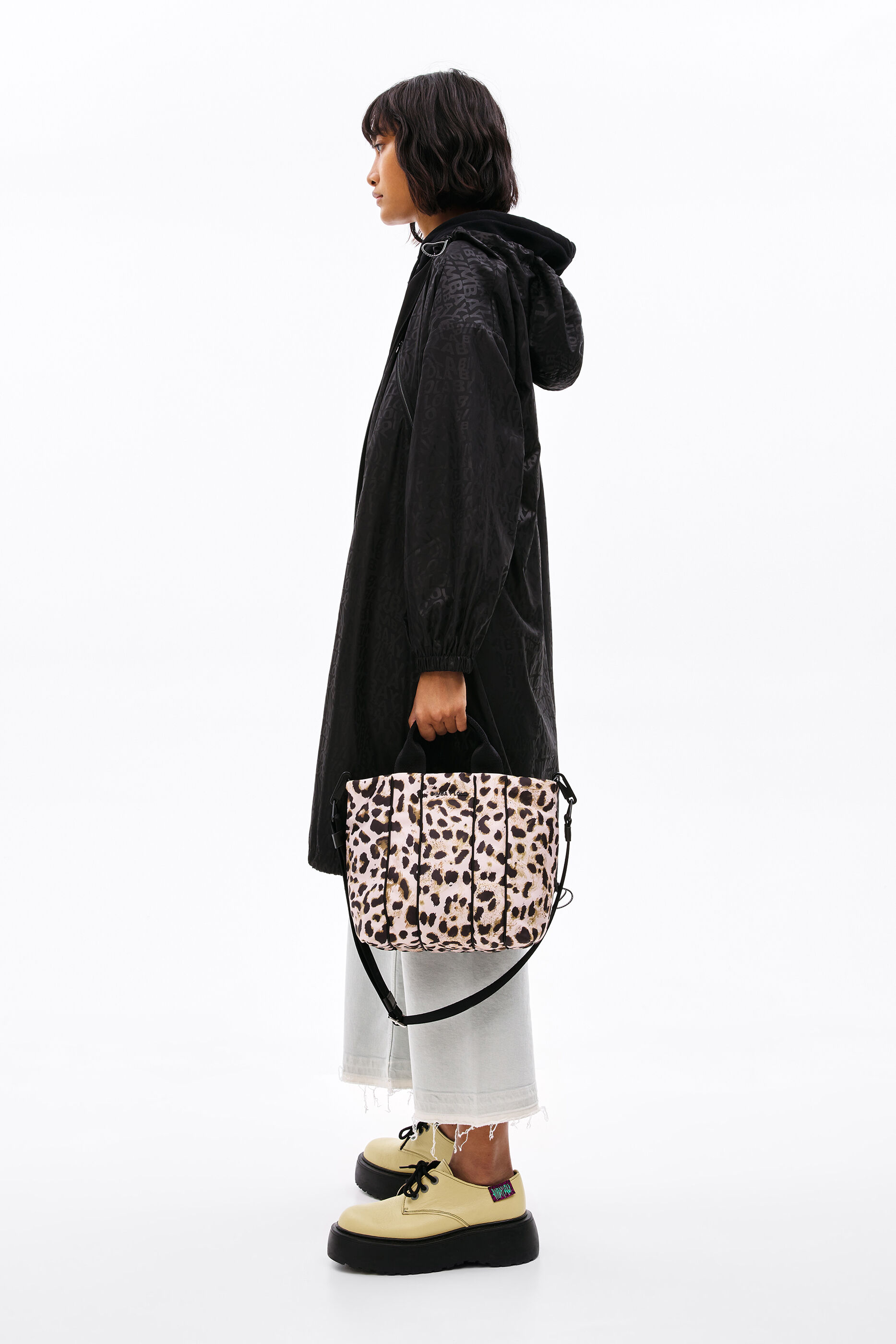Bolso shopper M nylon acolchado Animal-Print