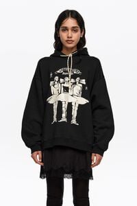 Sudadera capucha logo Dancers negro lavado