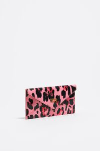 Sobre tarjetero textura brillo Leopard fresa