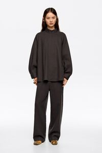 Pantal&oacute;n jogger algod&oacute;n lana marr&oacute;n oscuro