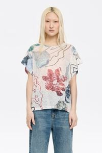 Camiseta devor&eacute; Camale&oacute;n marfil