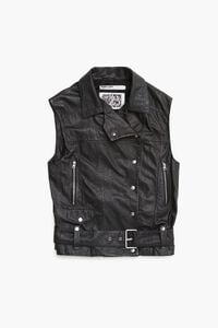 Chaleco biker piel negro