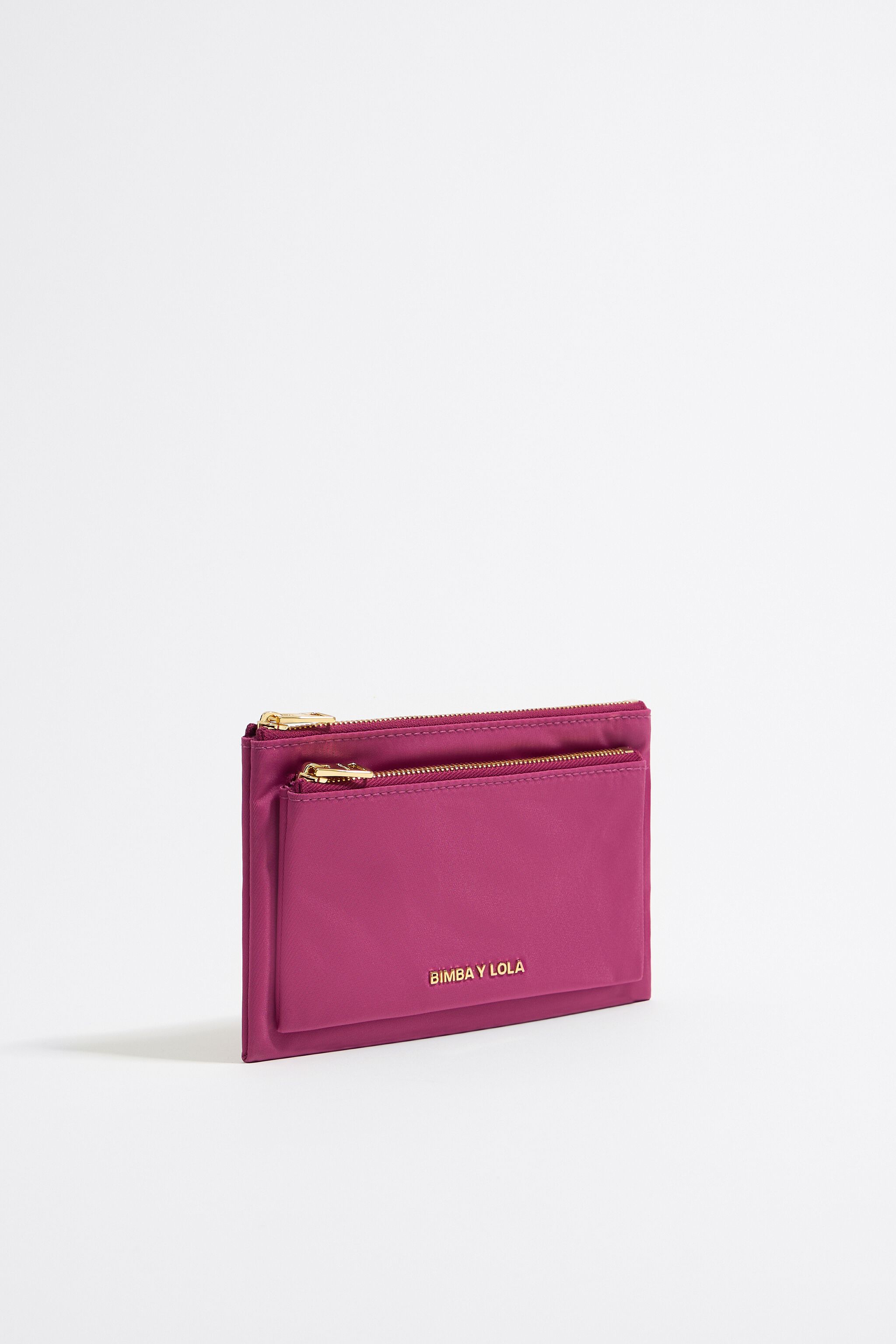 Cartera doble nylon rosa oscuro