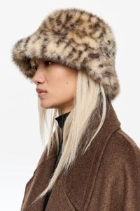Gorro pelo leopardo beige