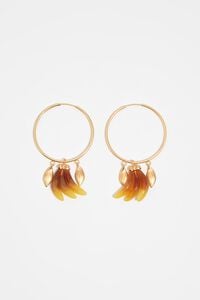 Pendientes pl&aacute;tanos dorado cepillado