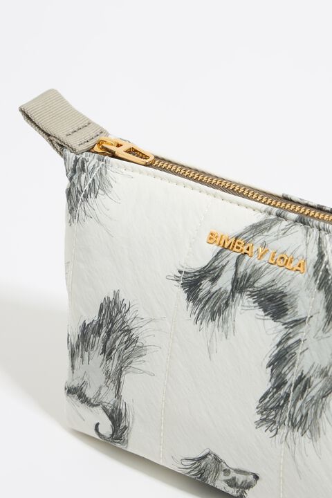 Neceser trapecio pequeño nylon print Galgo Lápiz gris Neceser trapecio pequeño nylon print Galgo Lápiz gris