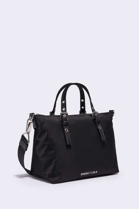 Bolso shopper nylon negro