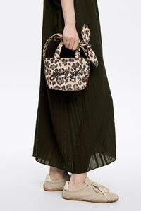 Bolso shopper mini nylon Leopard natural