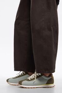 Deportiva retro serraje y nylon 13 18 verde