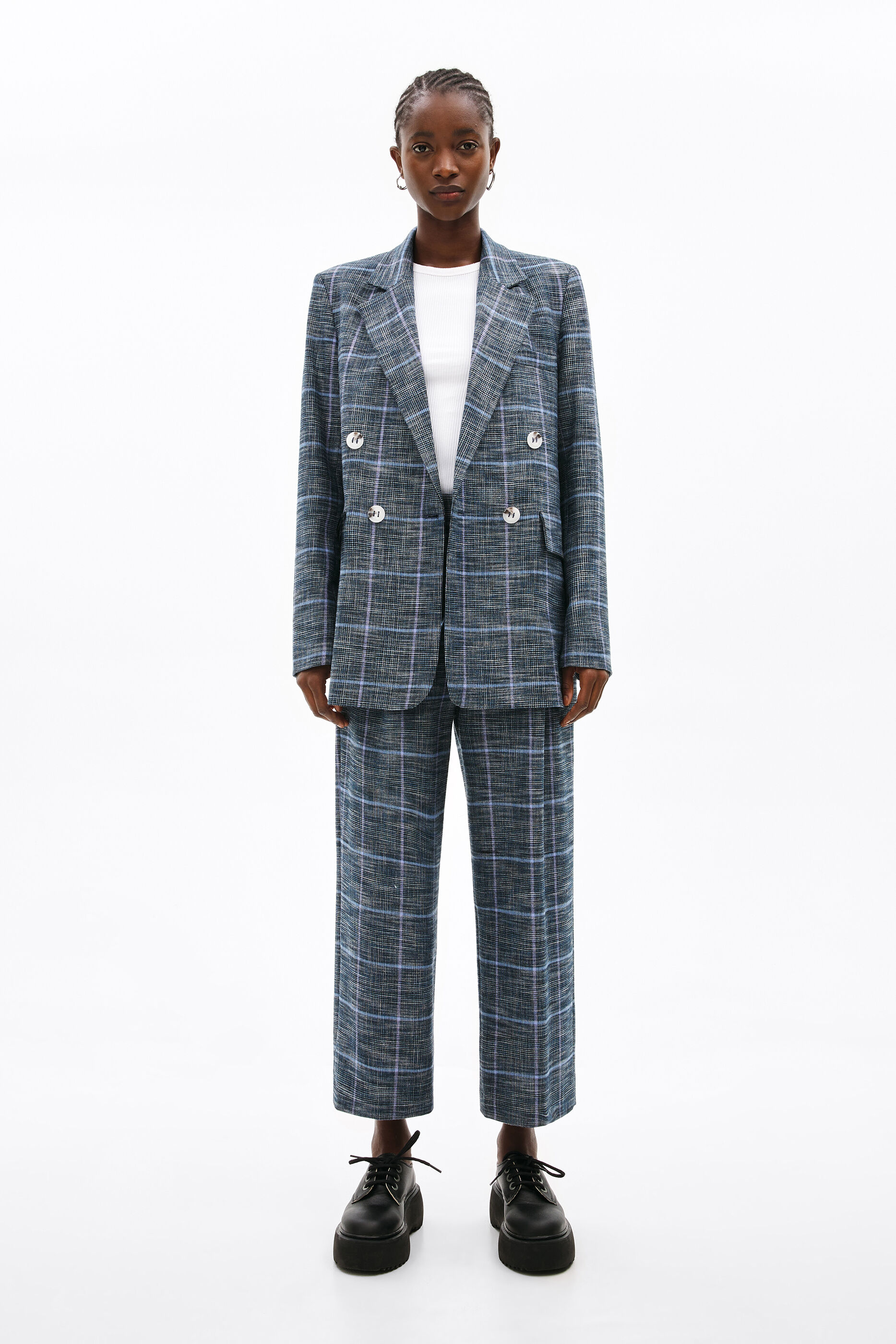 Blazer cuadros azul