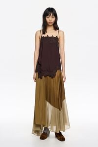 Falda Patchwork fluida camel