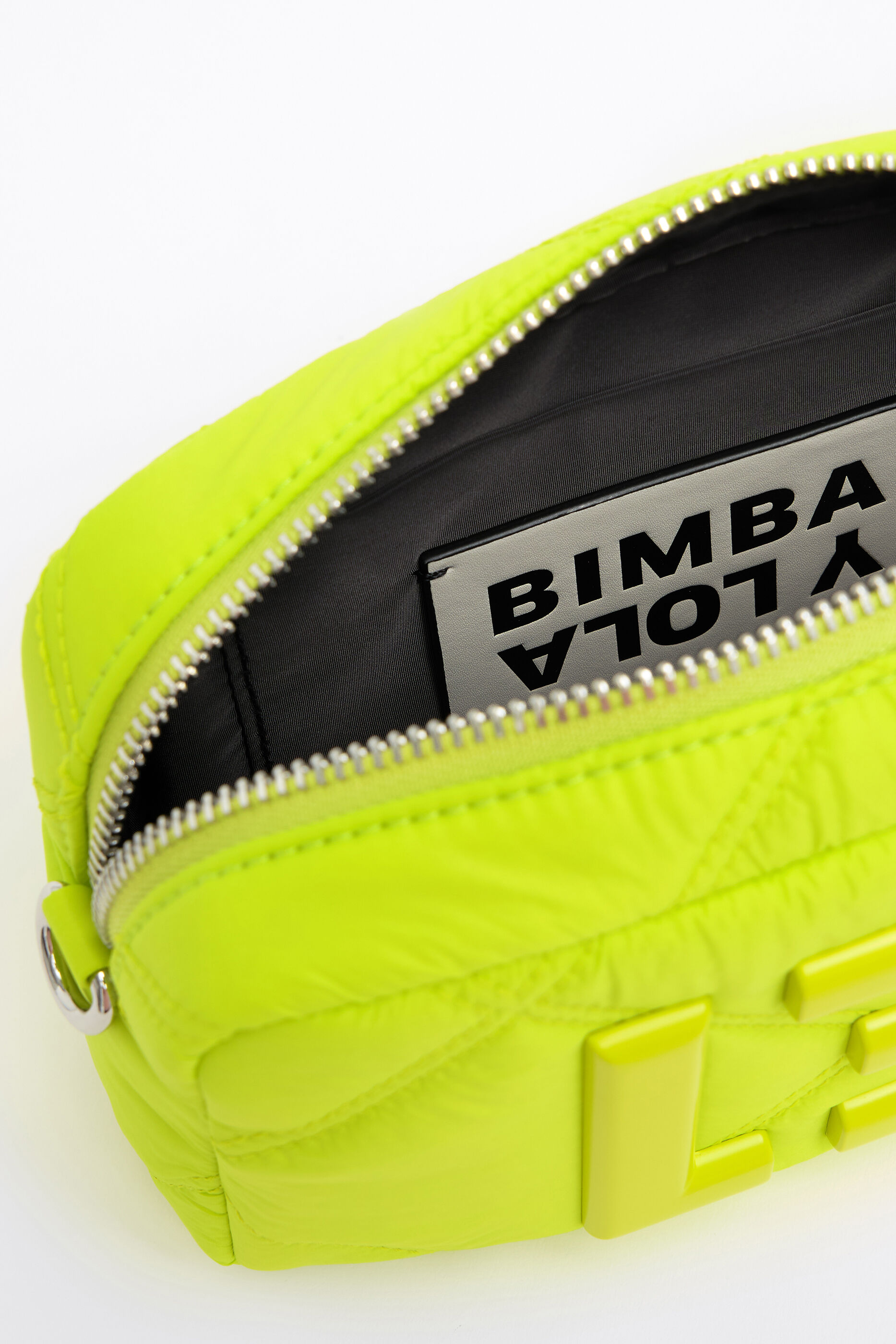 Bolso bandolera S nylon acolchado verde neón