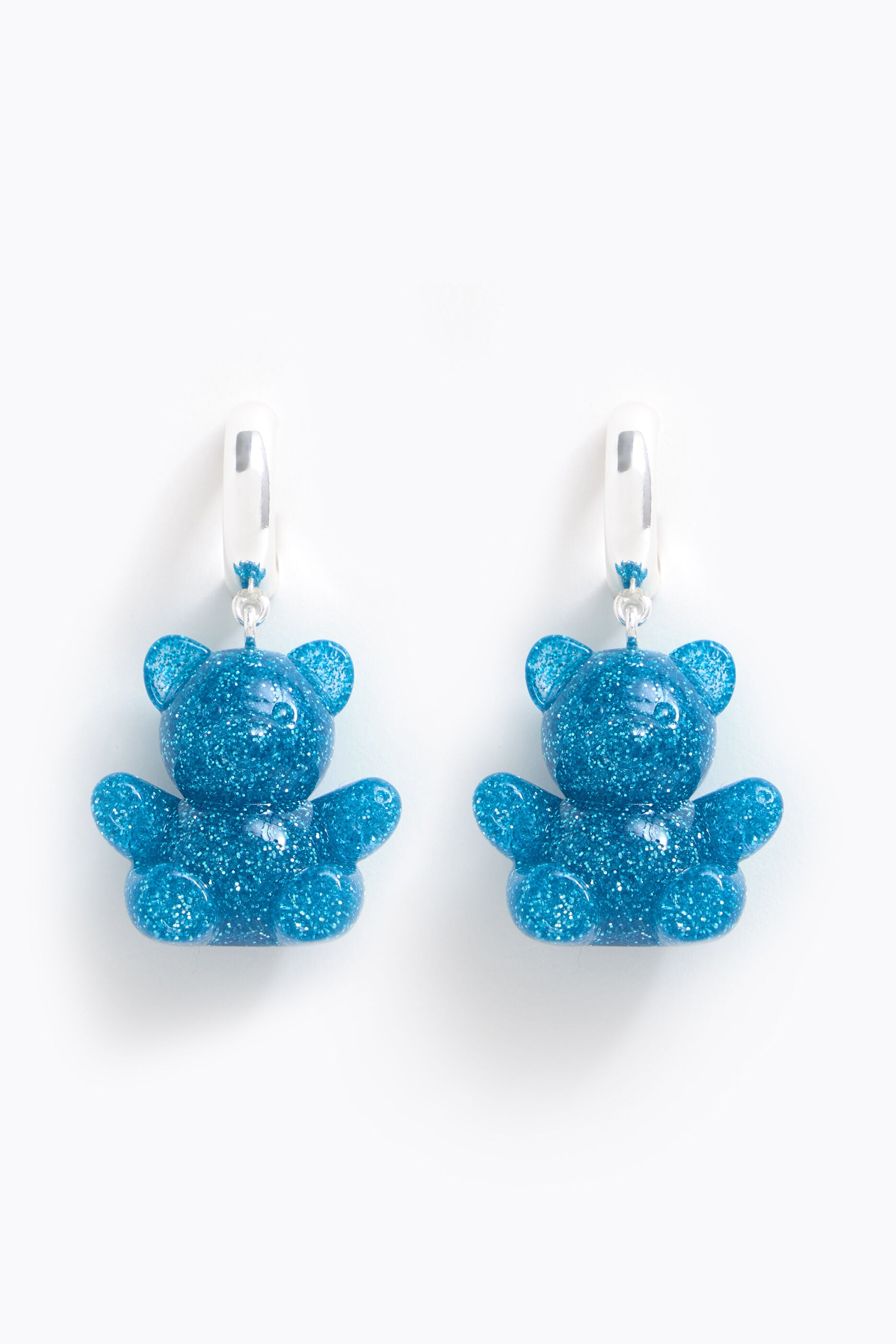 Pendientes aro oso purpurina