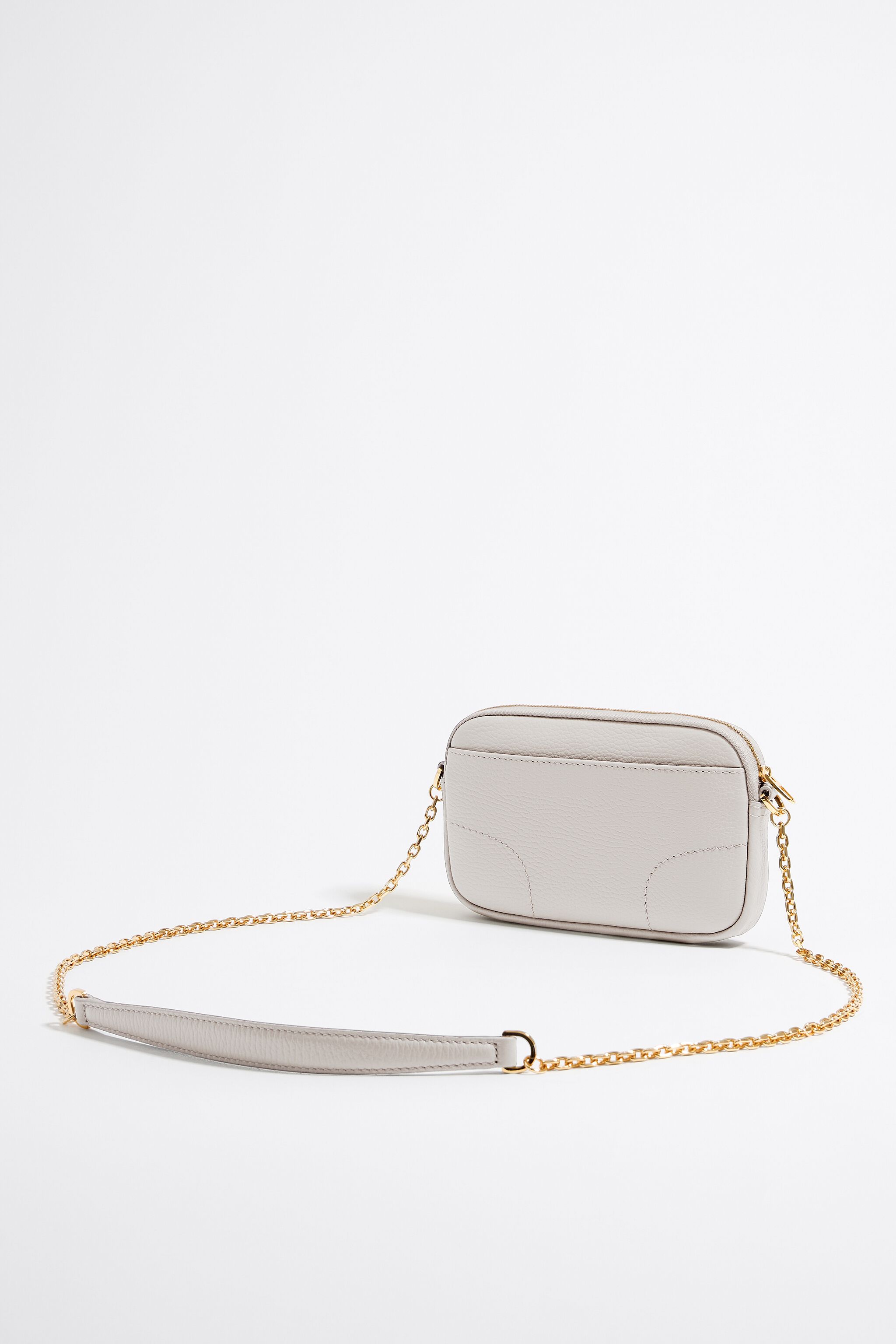 Bolso bandolera mini piel blanco roto
