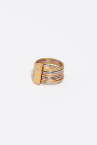 Anillo textura tricolor