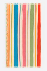 Toalla algod&oacute;n rayas multicolor verde