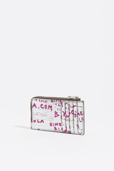 Tarjetero-monedero cocodrilo plata Tarjetero-monedero cocodrilo plata