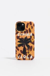 Funda r&iacute;gida iPhone 15 palmera amarilla
