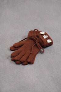 Guantes punto cristales marr&oacute;n