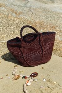 Bolso trenzado grande rafia nuez