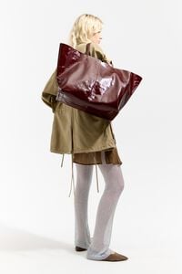 Bolso shopper Paper maxi piel casta&ntilde;a