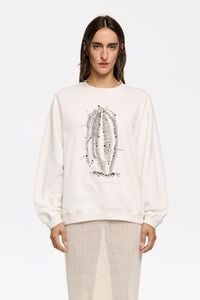 Sudadera logo abalorios gris hielo Sudadera logo abalorios gris hielo