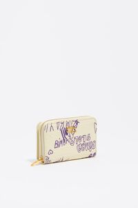 Cartera con solapa BIMBA logos amarillo p&uacute;rpura