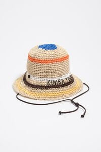 Gorro efecto rafia con franjas multicolor