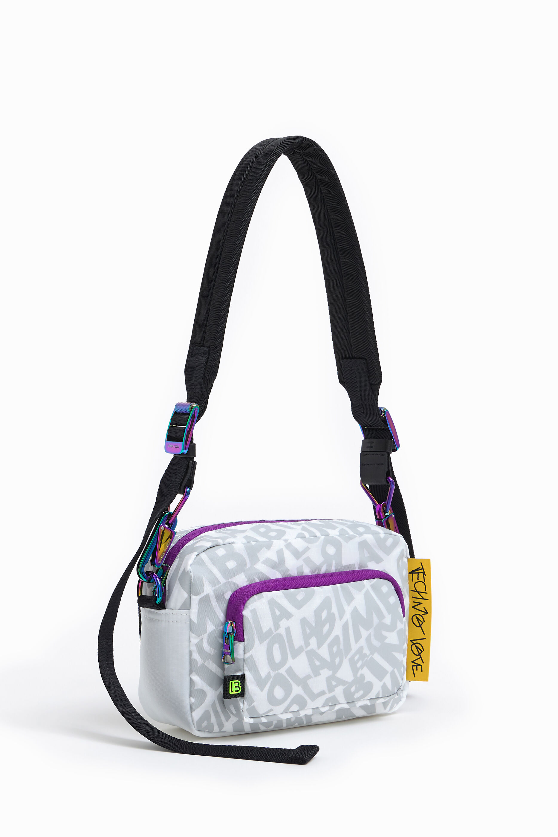 Bolso bandolera S Logo-Distorb gris