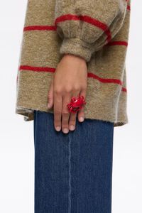 Anillo cangrejo esmalte rojo