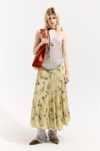 Falda plisada irregular Notebook amarillo claro