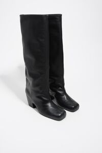 Bota tac&oacute;n piel negra