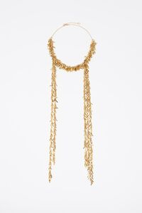 Collar cadena y flecos metal dorado envejecido