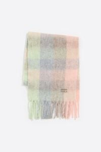 Bufanda cepillada cuadros rosa