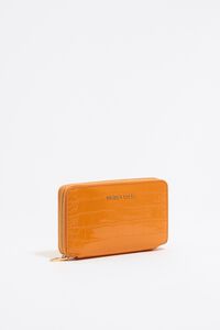 Billetera horizontal grabado cocodrilo naranja Billetera horizontal grabado cocodrilo naranja