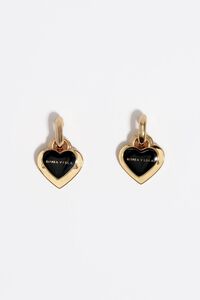 Pendientes aro corazones dorados y negros