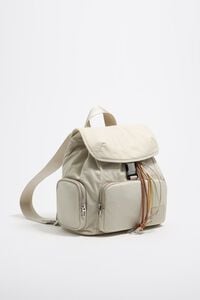 Mochila mediana nylon blanco piedra