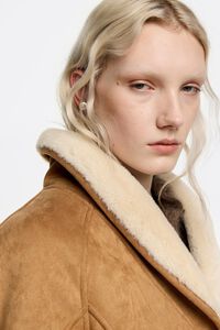 Cazadora serraje pelo interior camel